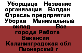 Уборщица › Название организации ­ Вэлдан › Отрасль предприятия ­ Уборка › Минимальный оклад ­ 24 000 - Все города Работа » Вакансии   . Калининградская обл.,Пионерский г.